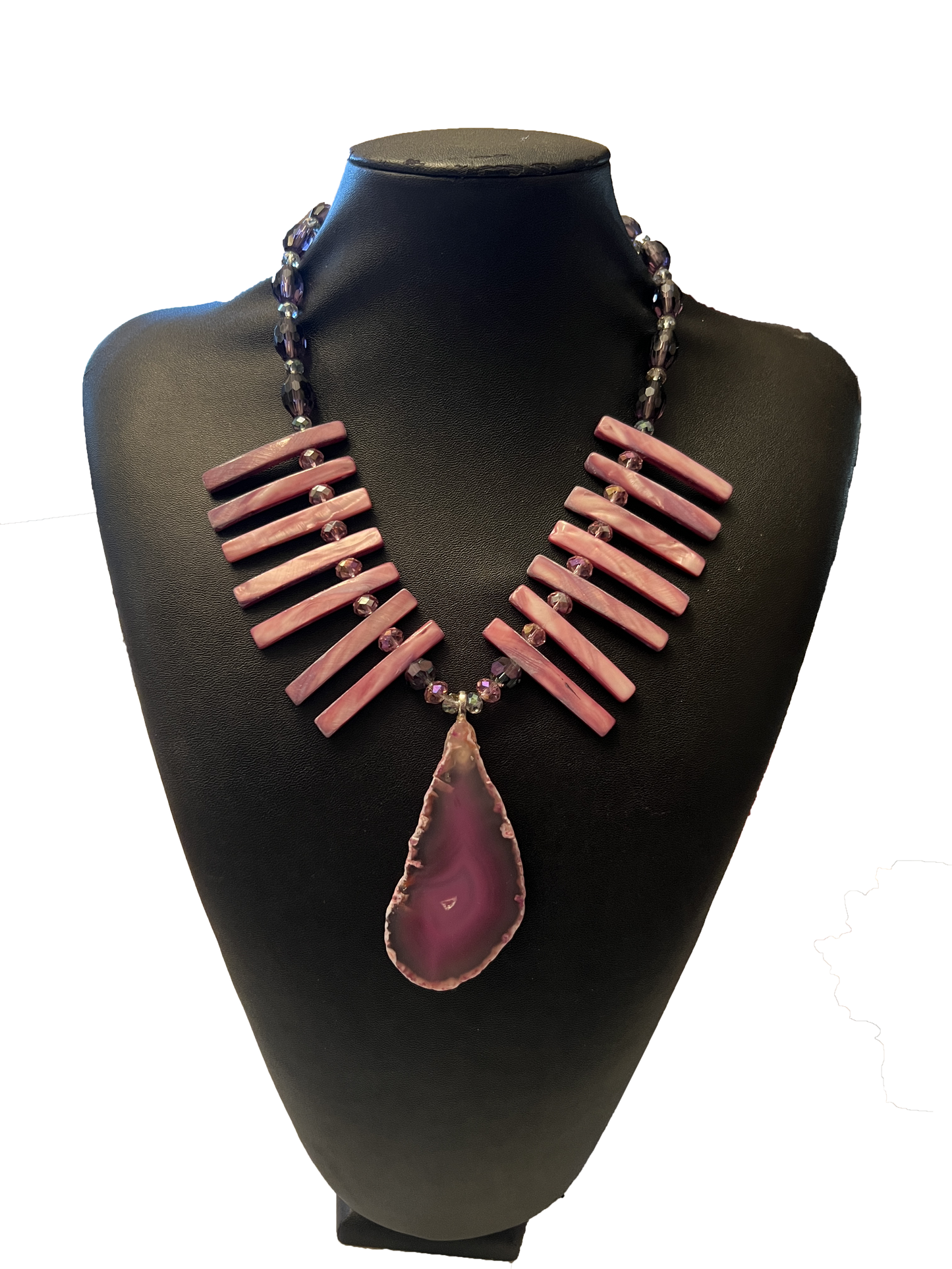 Fushia Agate Pendant