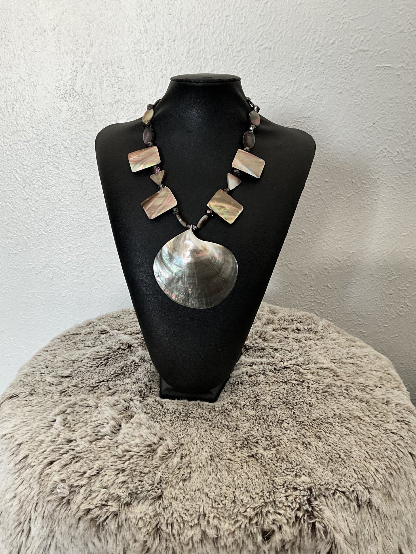 Brown Crystal and Mother of Pearl