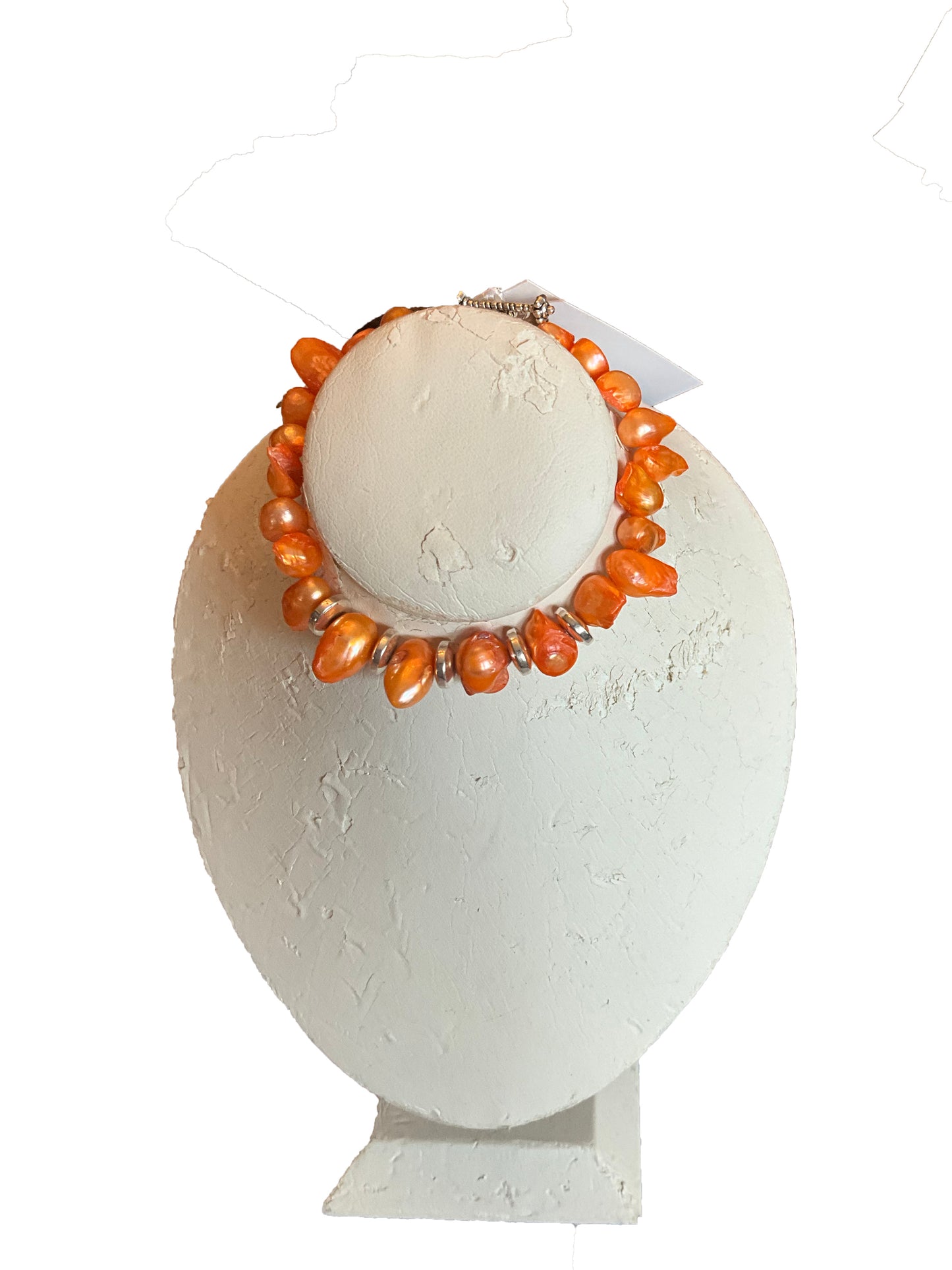 Orange Pearls Bracelet