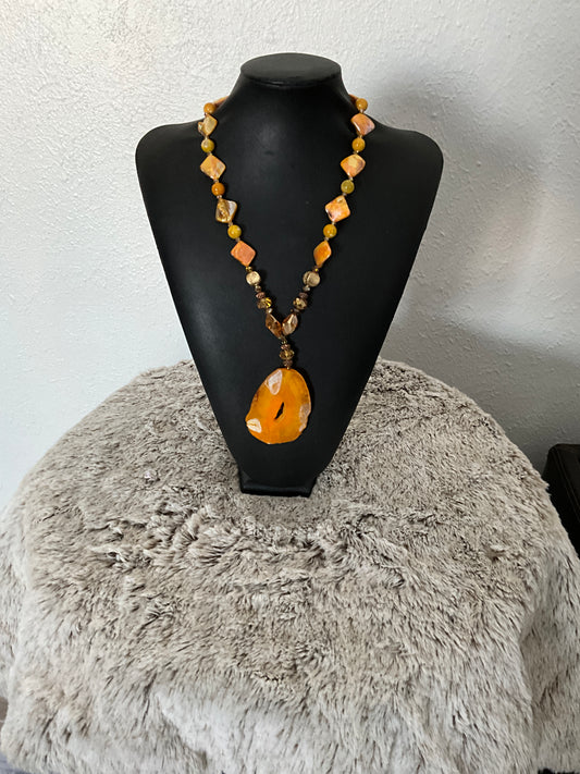 Orange Mother of Pearl Necklace