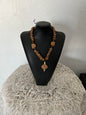 Tan Crystal Horn/Bone Necklace