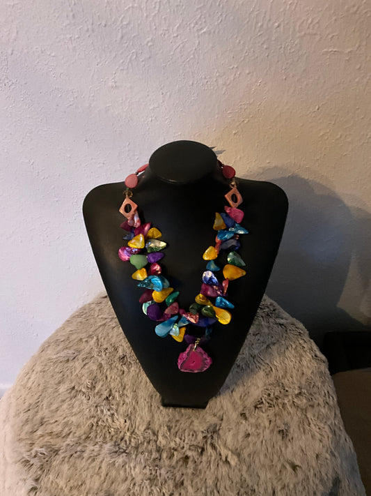 Multi-Color Agate Necklace