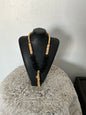 Tan Coral Pendant Accented With Black Coconut Necklace