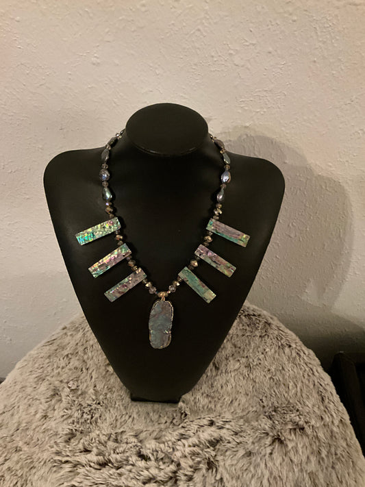 Mother of Pearl and Quartz Necklace