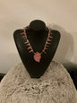 Pink Fire Agate & Mother of Pearl Necklace