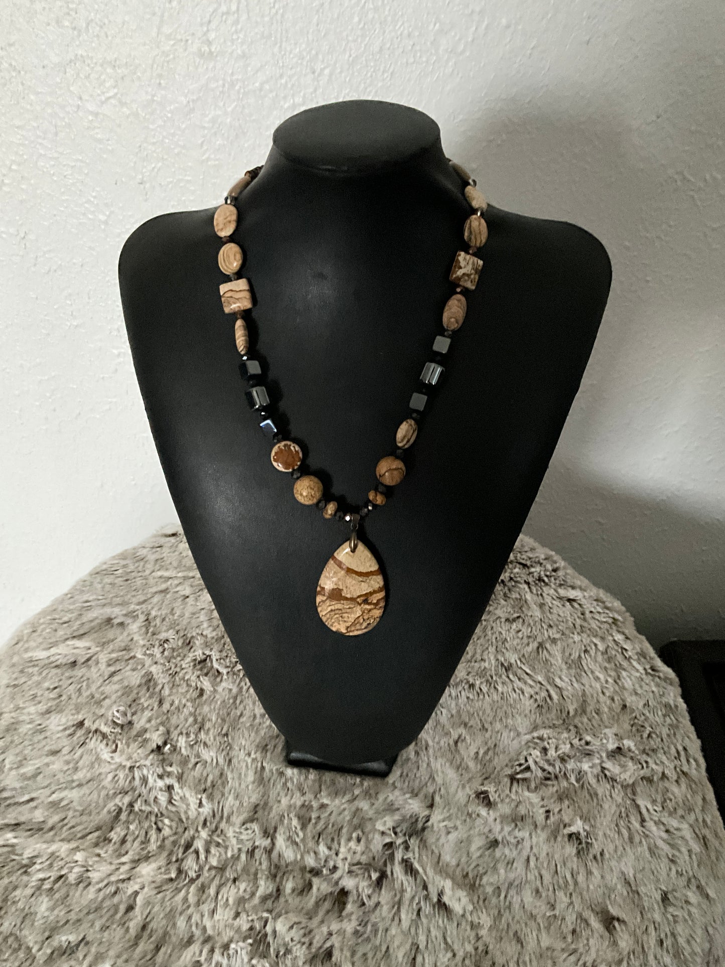 Picture Jasper Pendant and Hematite