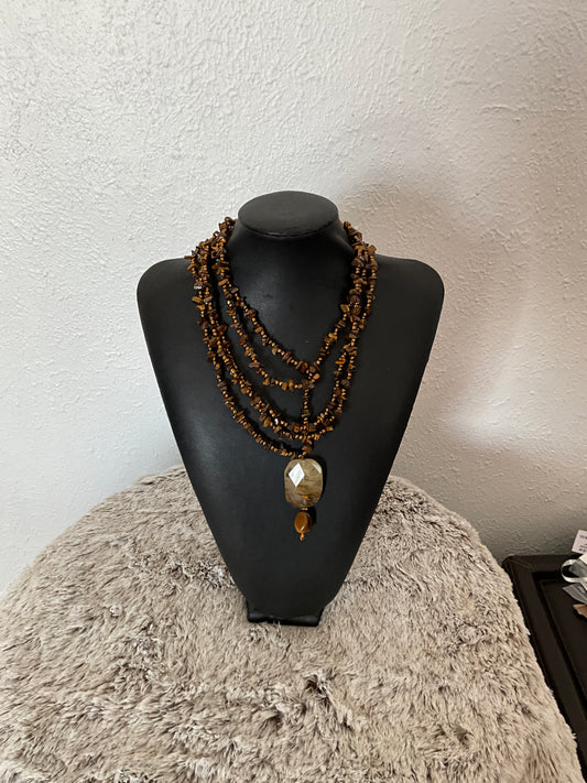 Quartz & Tiger Eye Necklace