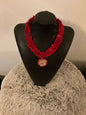 Red Coral & Shell Necklace