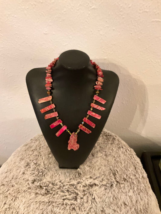 Pink & Cream Sea Sediment Necklace
