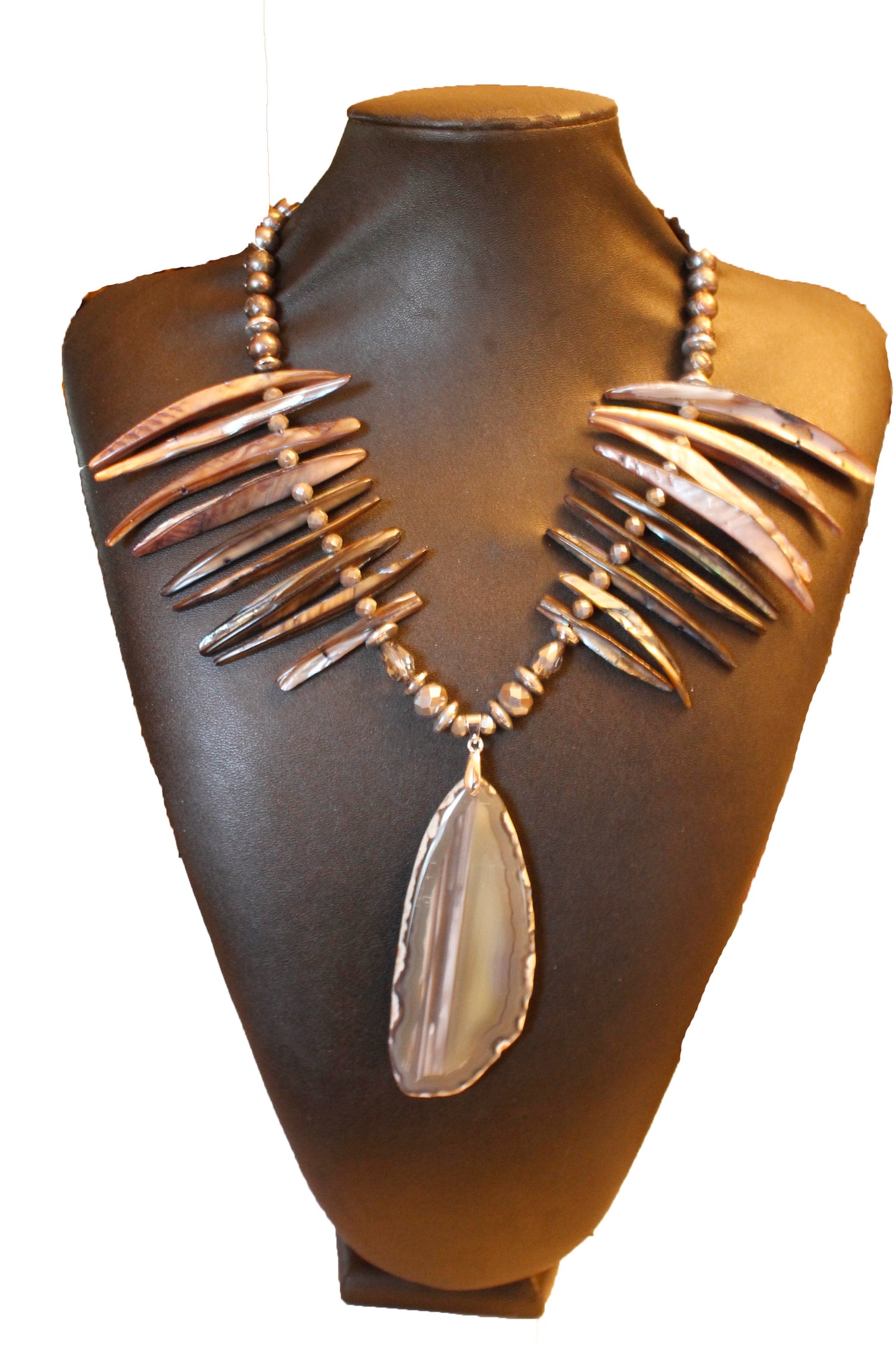 Grey Bandit  Agate Pendate