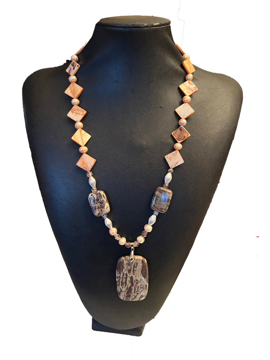 Zebra Jasper Triangle Pendant 